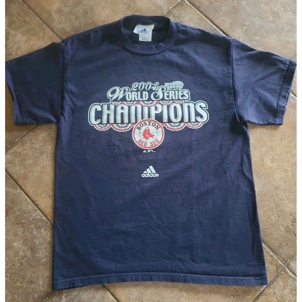 Adidas Boston Red Sox 2004 World Series Champions TShirt Mens Med MLB No Holes